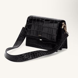 JW Pei Purse MINI FLAP CROSSBODY - BLACK CROC